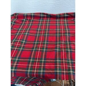 Pendleton USA Wool Blanket Throw Stewart holiday Plaid Tartan stadium 56‎ x 65